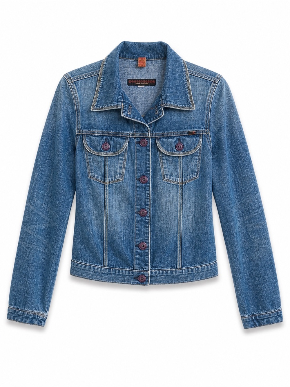 AG Adriano Goldschmied Denim Jacket Women’s Large Blue Button Front Trucker